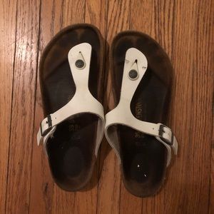 White thong Birkenstocks